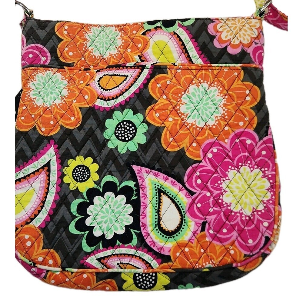 Vera Bradley Crossbody Bag Purse Ziggy Zinnia Floral Quilted Travel Handbang - Picture 13 of 14